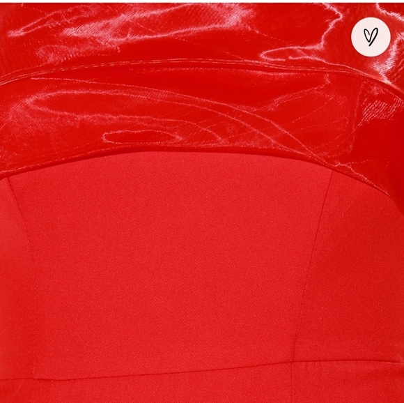 Brilliantly Bold Red Strapless Mermaid Maxi Dress - Picture 3 of 4